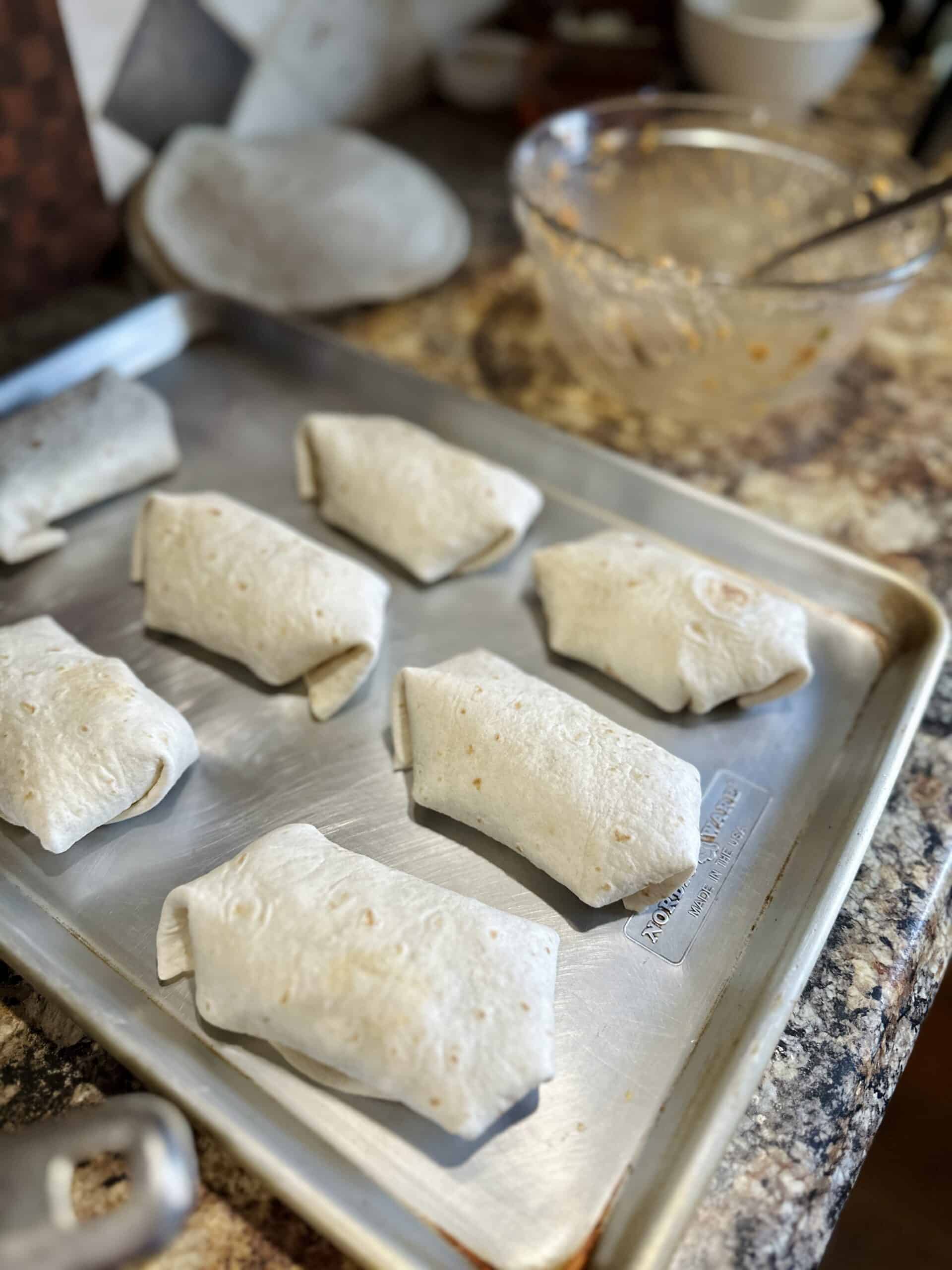 Healthy baked fajita chimichangas